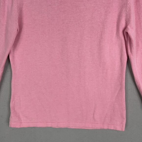 Jack B Quick Sweater Womens Medium Pink Gold Heart Charm Sequin Valentine Girly - Picture 9 of 15